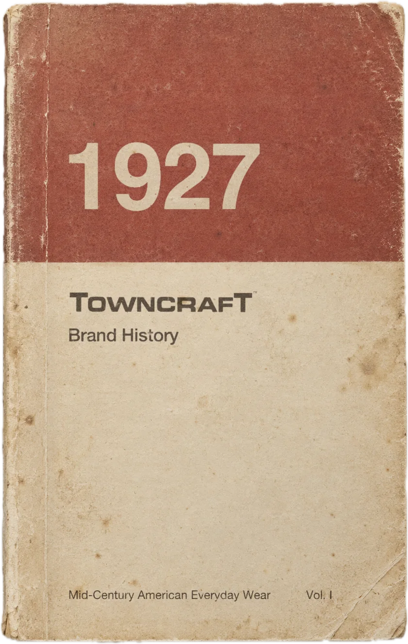 TOWNCRAFT Brand History, Vol. I: a worn mid-century paperback with a faded red band printed with 1927
