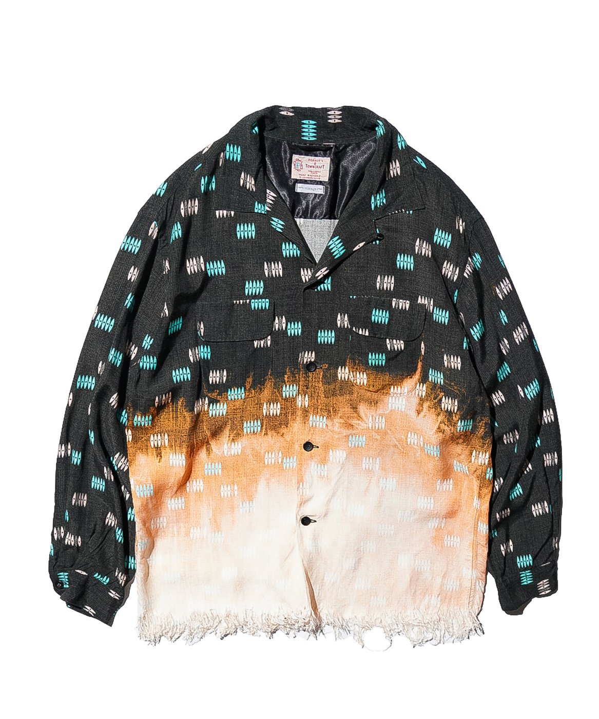 TOWNCRAFT ONE IN THE WORLD ATOMIC PRINTED LOOP COLLAR FRINGE SHIRT プリント ループカラー フリンジシャツ 一点物 リメイク