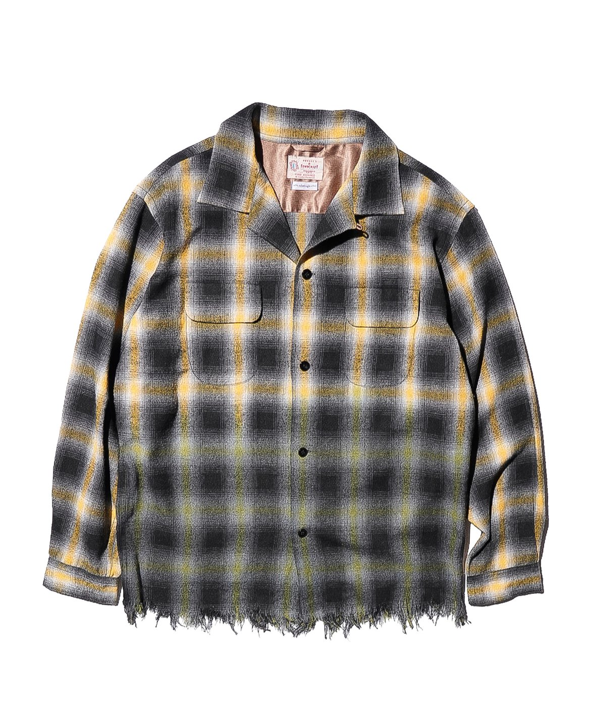 TOWNCRAFT ONE IN THE WORLD LOOP COLLAR W-FLAP 50S OMBRE FLANNEL SHIRT ループカラー Wフラップ オンブレ ネルシャツ 一点物 リメイク