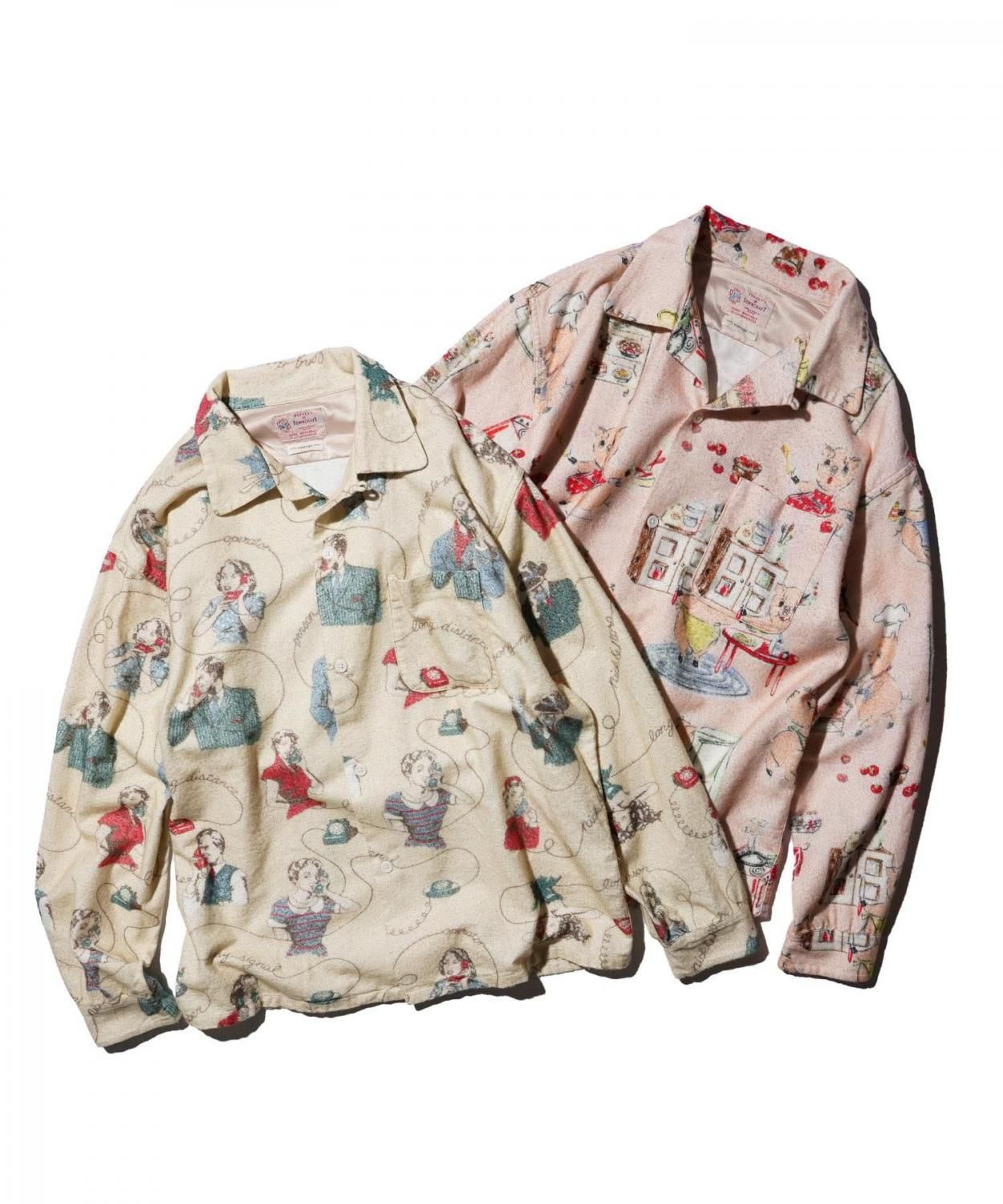 TOWNCRAFT PRINTED NEL LOOP COLLAR SHIRTS 新作 プリント コットンネル ループカラーシャツ
