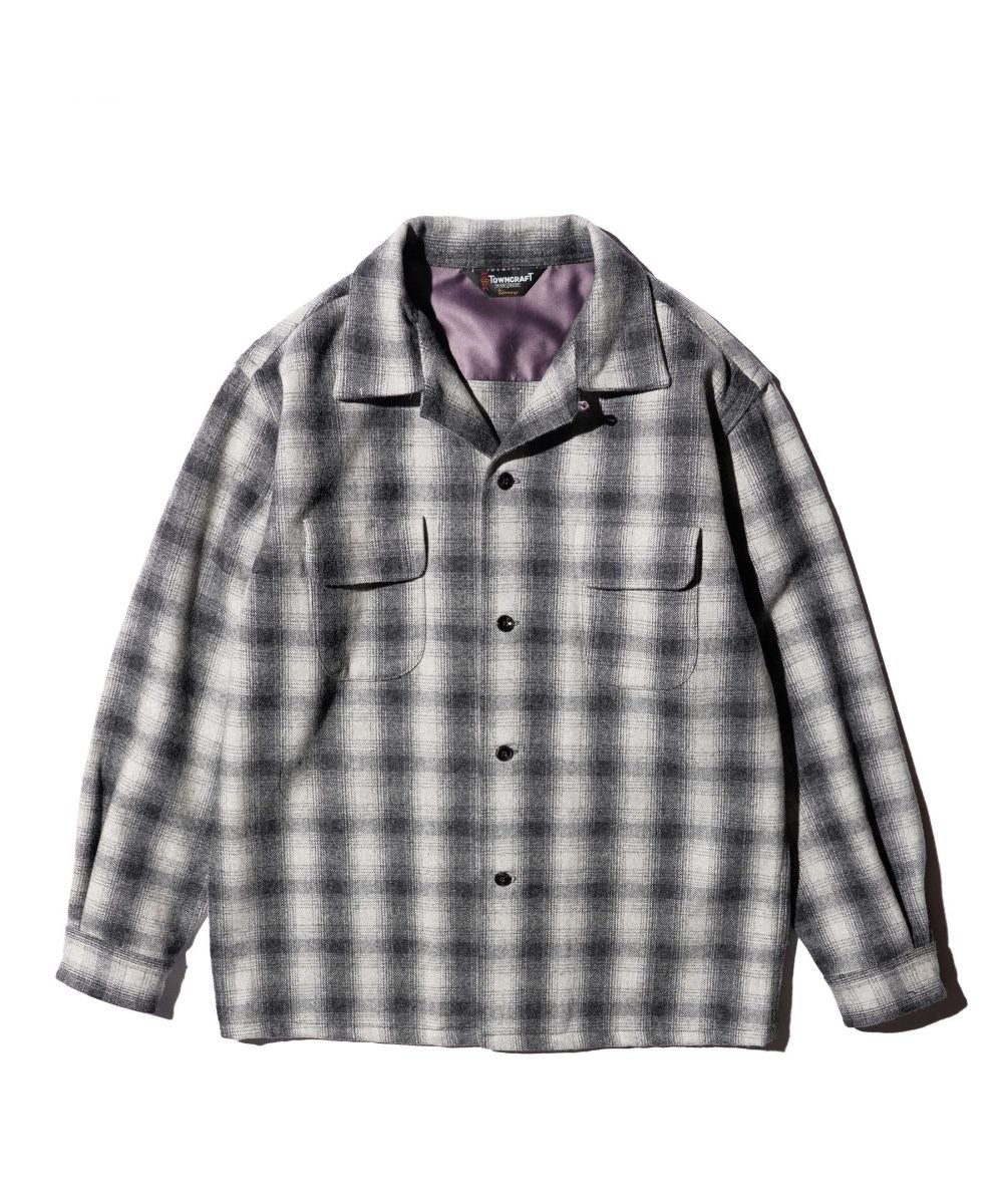 TOWNCRAFT 50S WOOL OMBRE W-FLAP LOOP COLLAR SHIRT 新作 ウール オンブレ Wフラップ ループカラーシャツ
