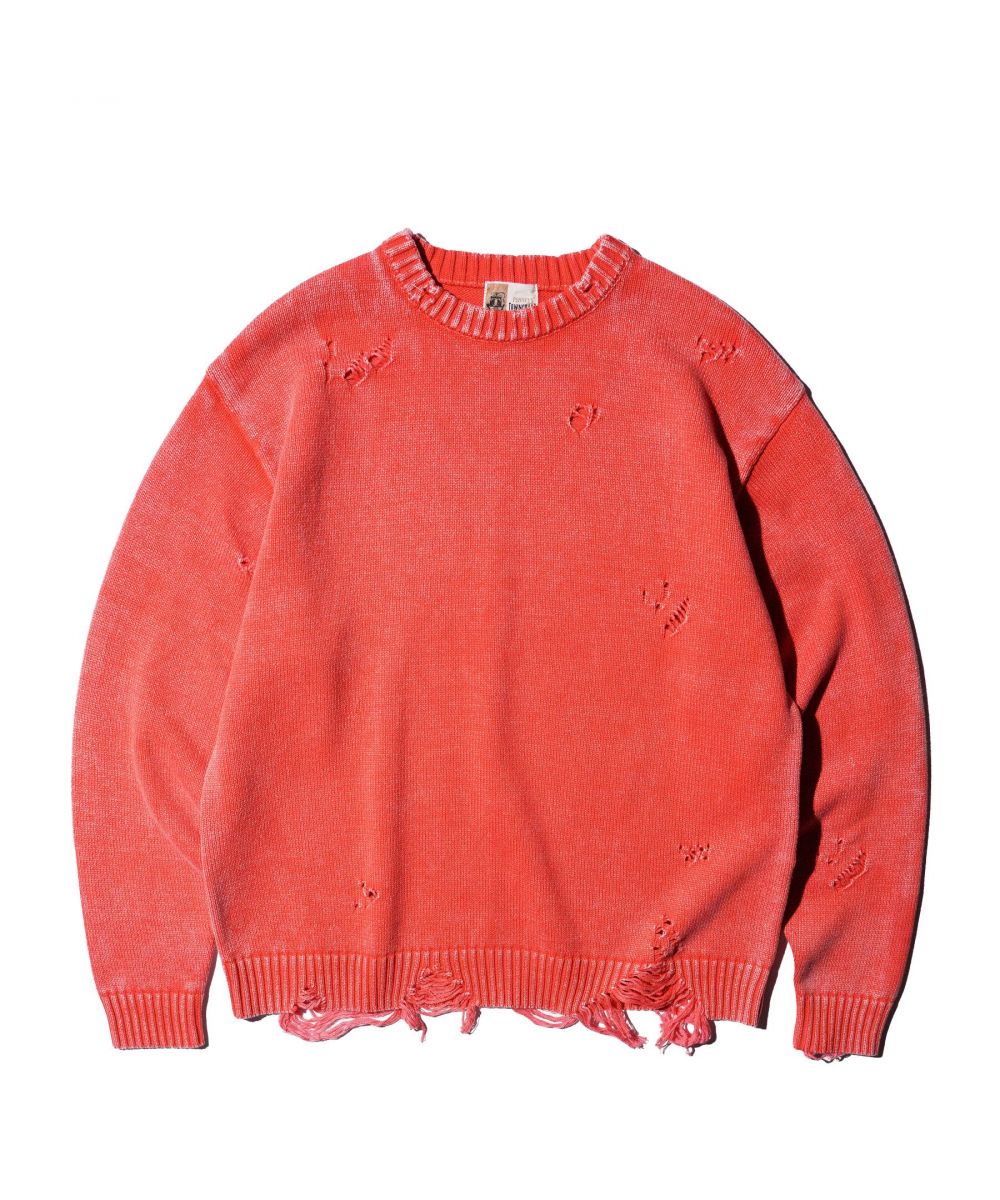 TOWNCRAFT COTTON DAMAGED CREW SWEATER 新作 コットン ダメージ クルーセーター