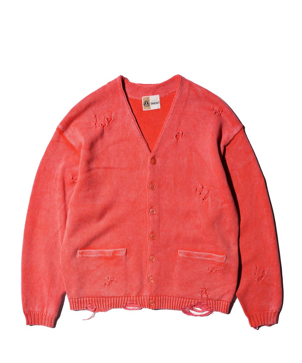 TOWNCRAFT COTTON DAMAGED CARDIGAN 新作 コットン ダメージ カーディガン