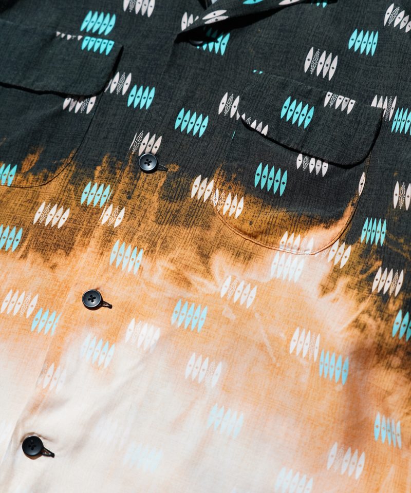 TOWNCRAFT ONE IN THE WORLD ATOMIC PRINTED LOOP COLLAR FRINGE SHIRT ディテール