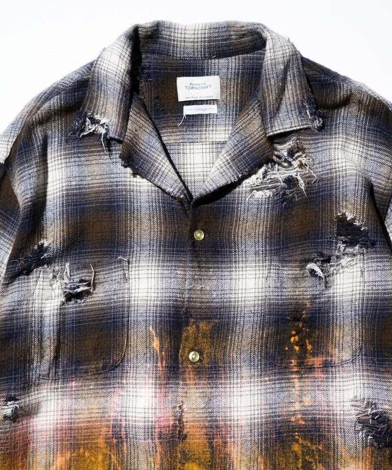 TOWNCRAFT ONE IN THE WORLD FLANNEL CHECK LOOP COLLAR LS SHIRT detail