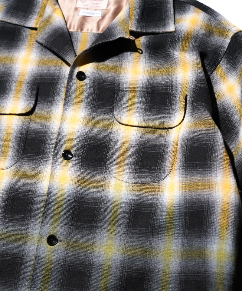 TOWNCRAFT ONE IN THE WORLD LOOP COLLAR W-FLAP 50S OMBRE FLANNEL SHIRT ディテール