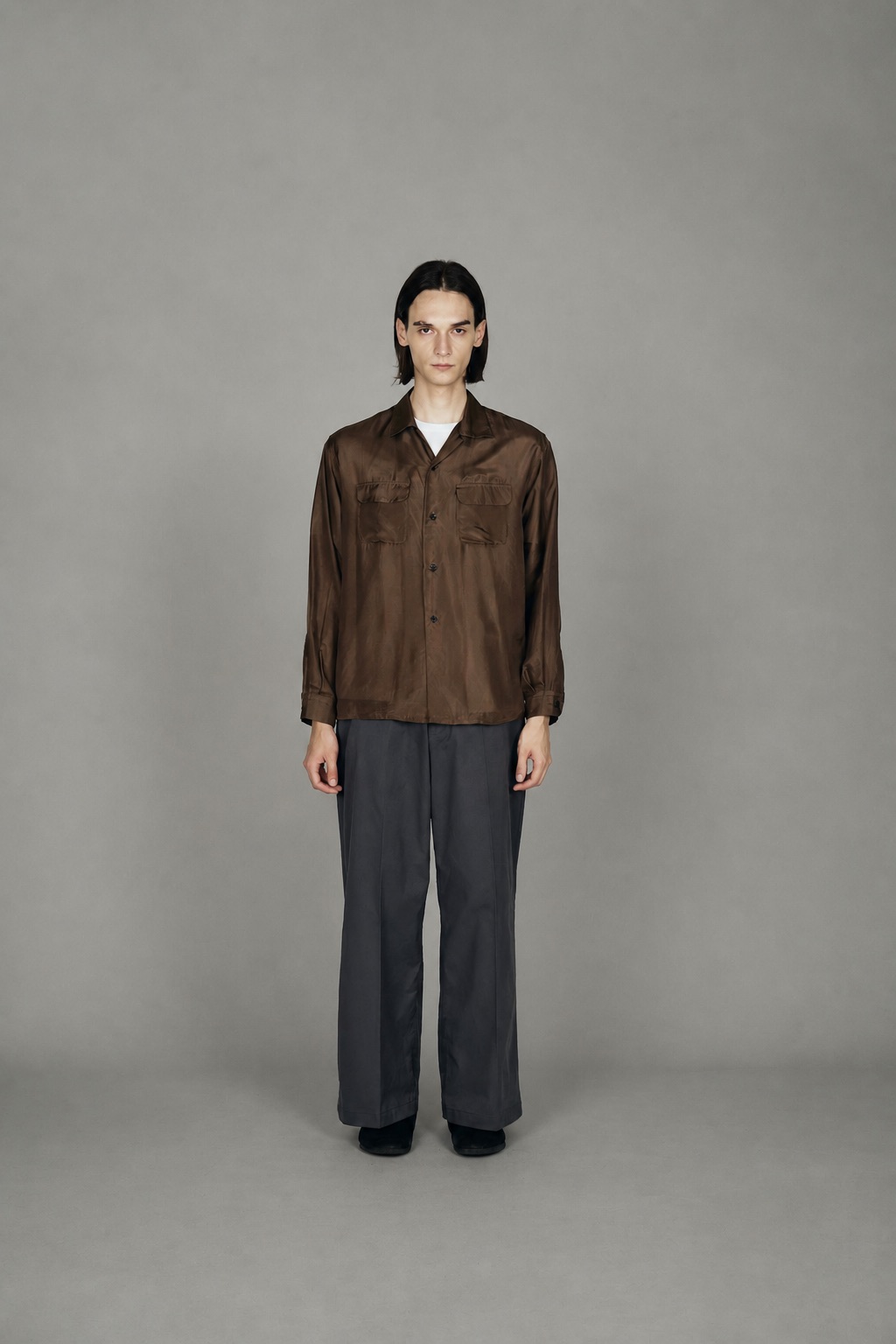 TOWNCRAFT 40s Silk Loop Collar Shirt