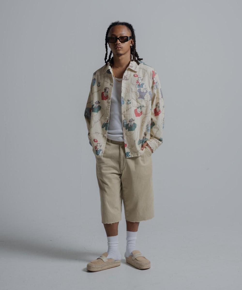 TOWNCRAFT Printed Nel Loop Collar Shirts