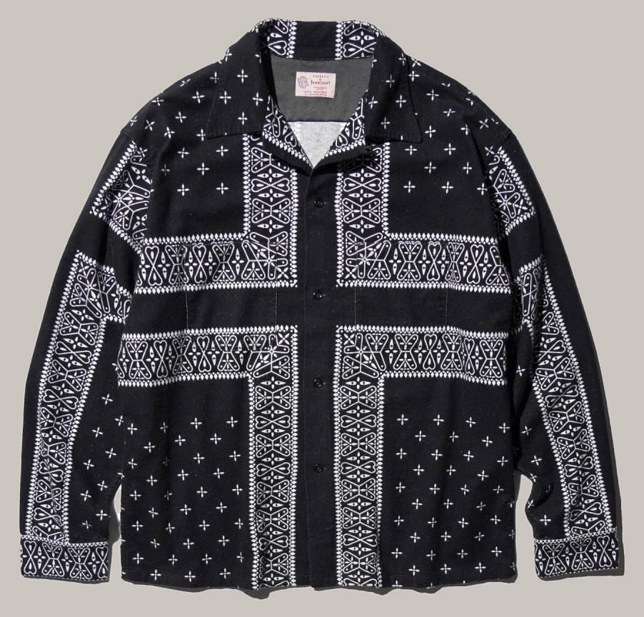 TOWNCRAFT PRINTED NEL LOOP COLLAR SHIRTS -PAISLEY- — special order by US TOKYO, Sangenjaya